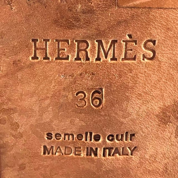 Hermès Jumping Boot Knee High Leather Kelly Lock Taupe Étoupe EU 36 - Picture 6 of 8